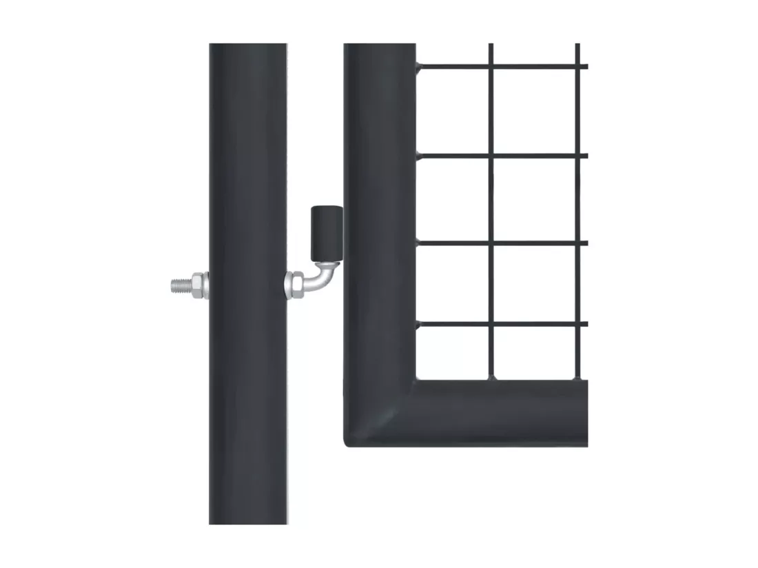 Portail en maille de jardin Acier galvanisé 400 x 125 cm Gris