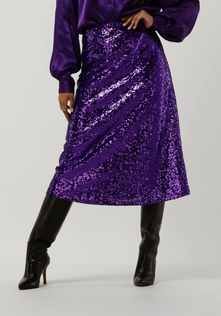 SELECTED FEMME paarse selected femme midirok sola hw midi sequins skirt