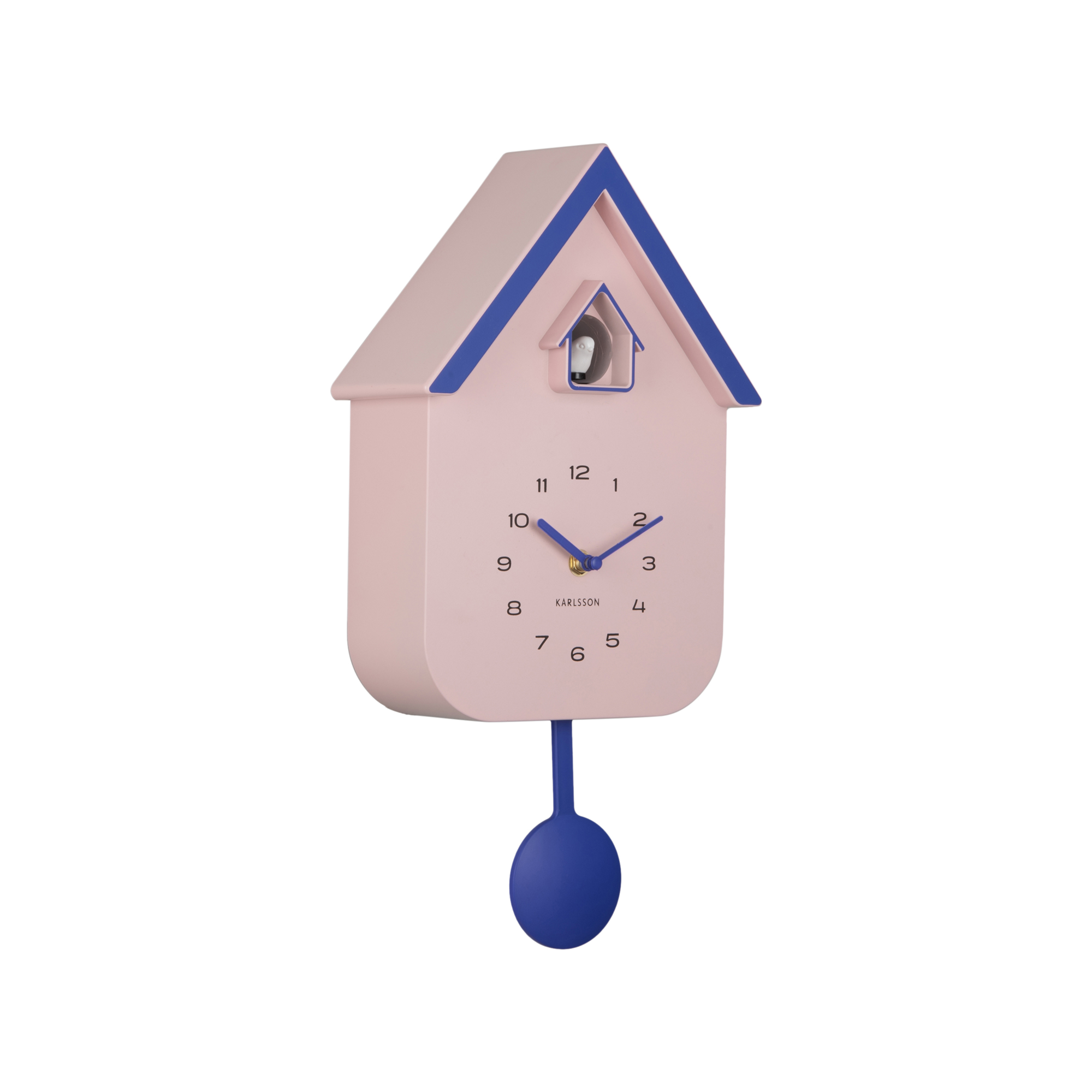 Wandklok Dupla Color Koekoek Roze Blauw