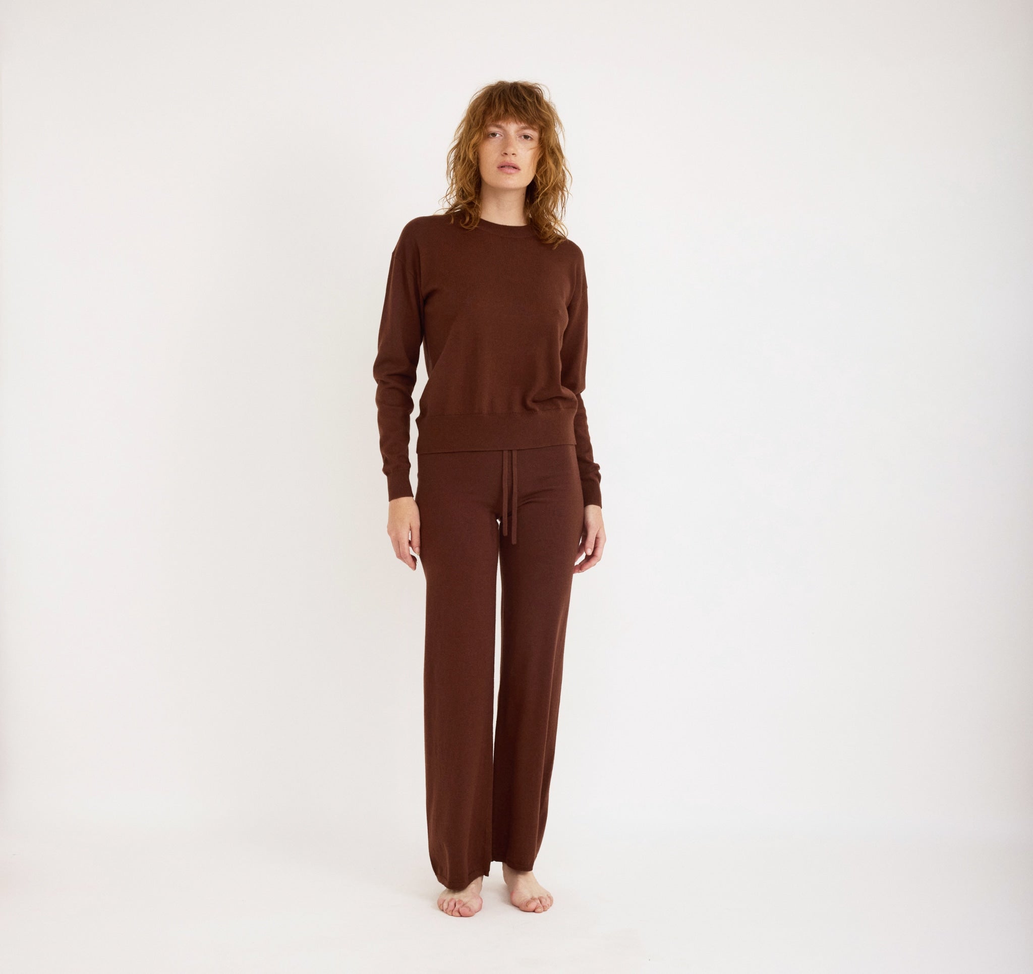 COTTON<br>Soft Knit Straight Leg Pants