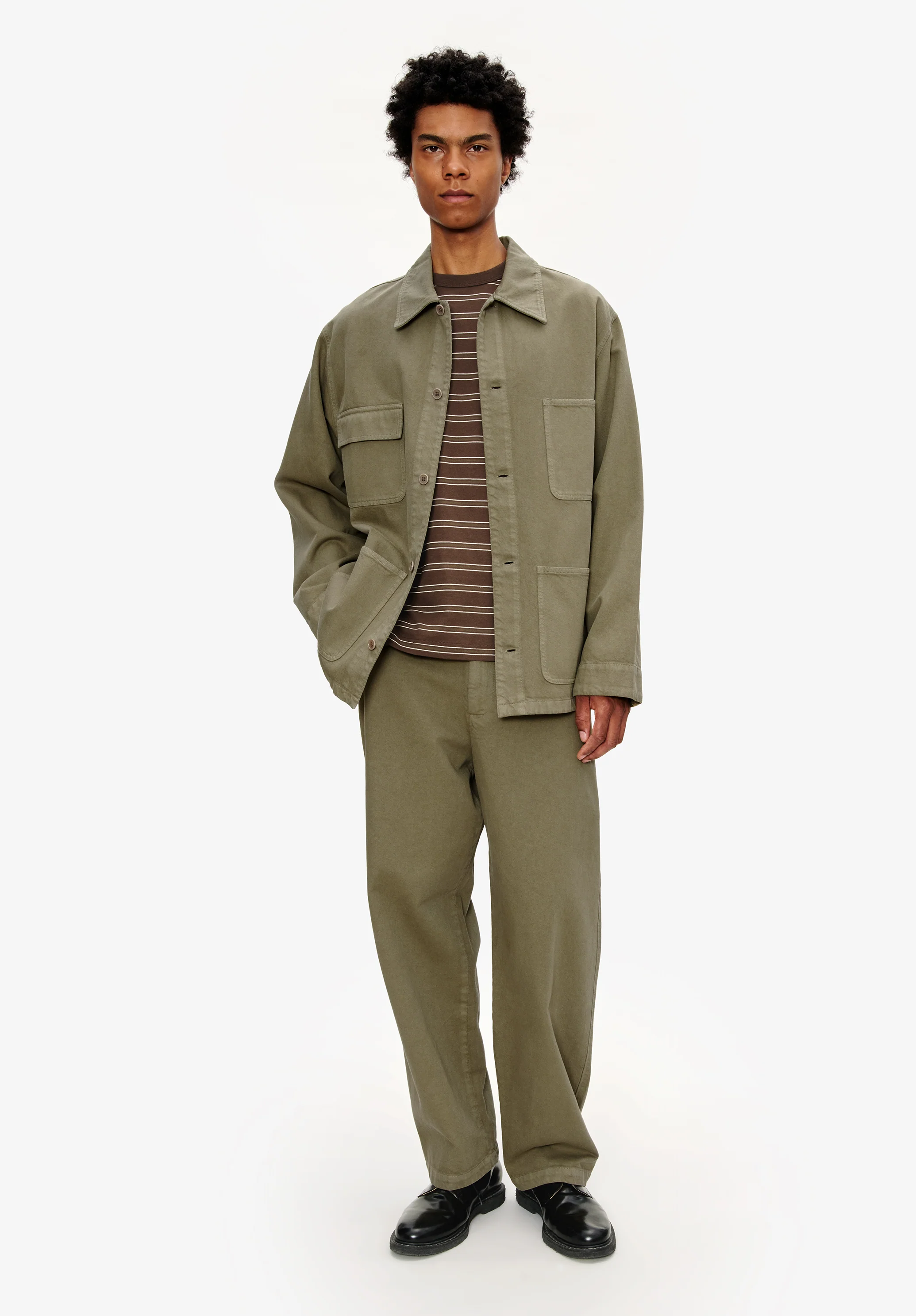 veste chemise - Vert grise