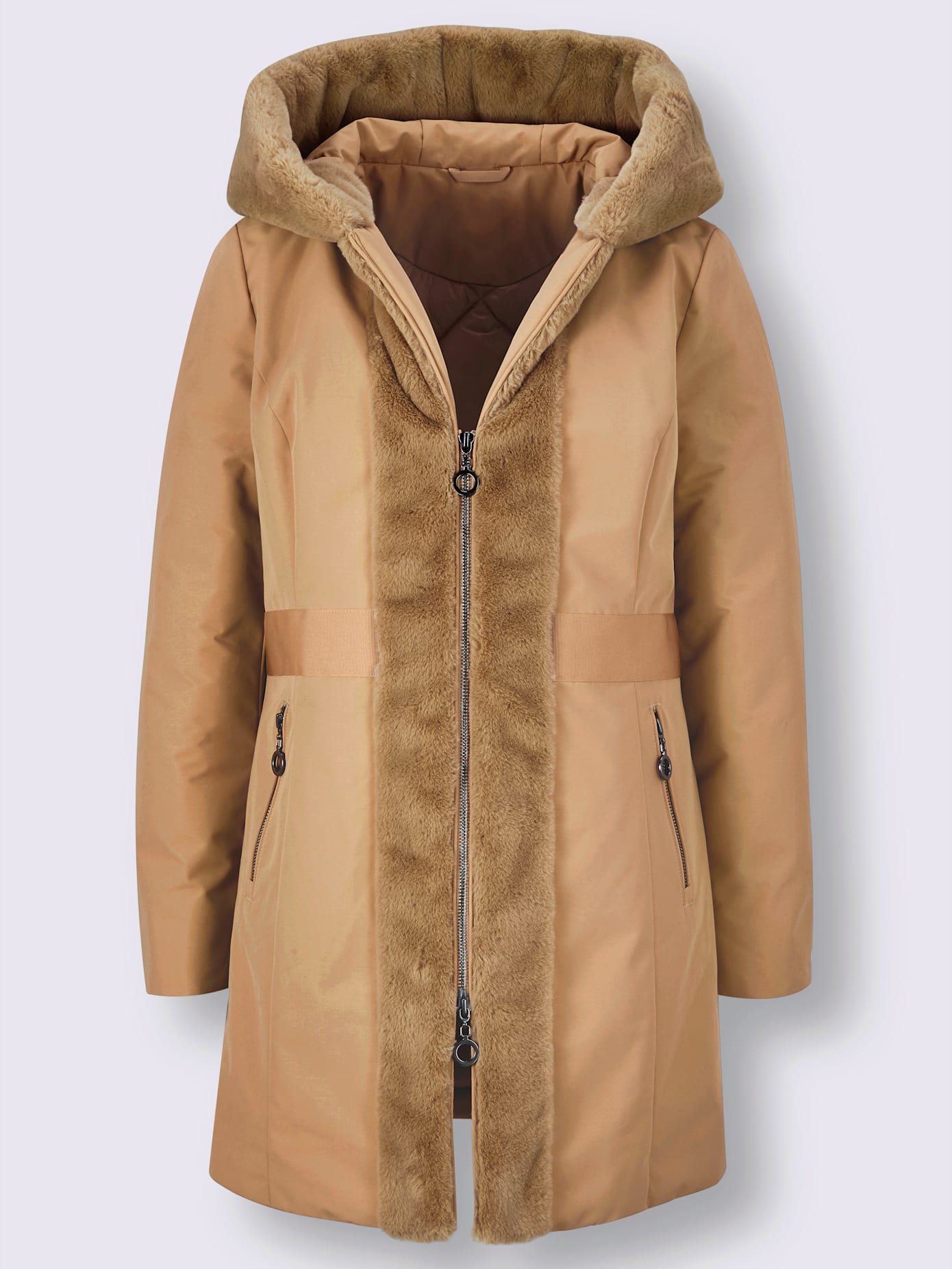 Veste empiècement imitation fourrure