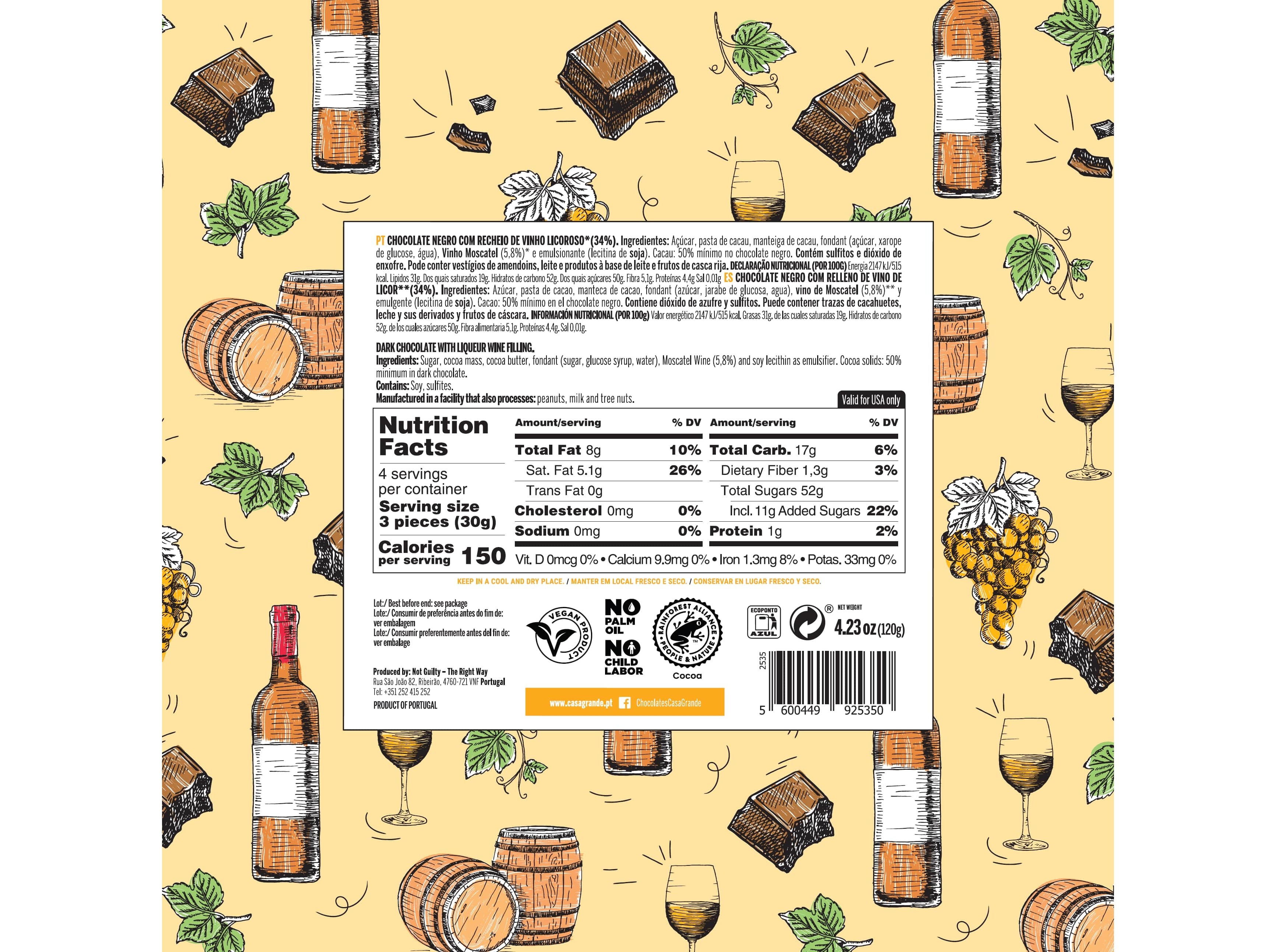 BOMBONS CASA GRANDE VINHO MOSCATEL 120G