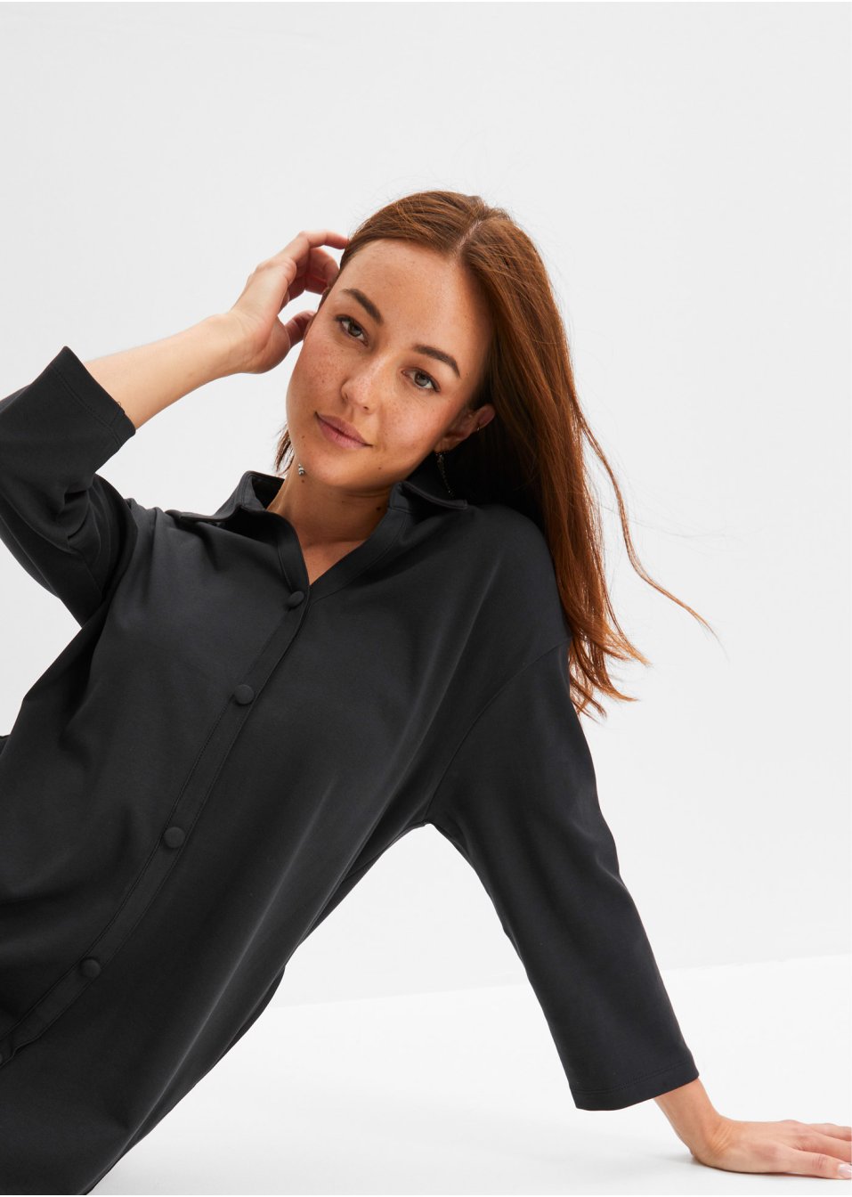 Robe-chemise midi en coton