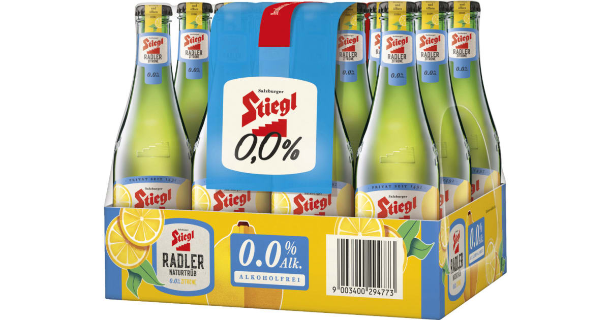 Stiegl Radler Zitrone alkoholfrei Tray 12x 0,33 Liter (Einweg)