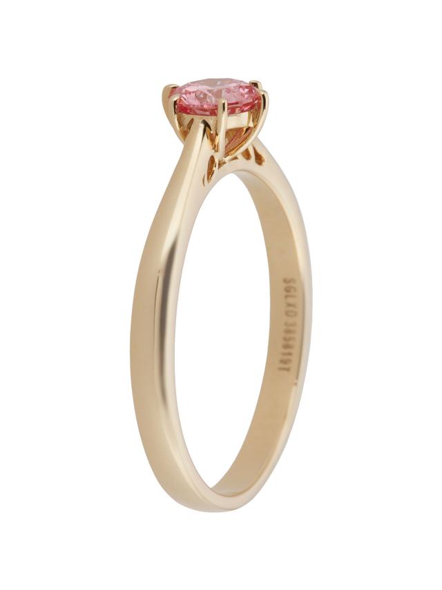 Solitär-Ring, LG-Brillant Pink, Gelbgold 585
