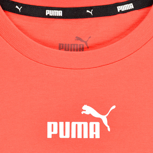 Puma - PUMA POWER COLORBLOCK TEE - Noir / Orange