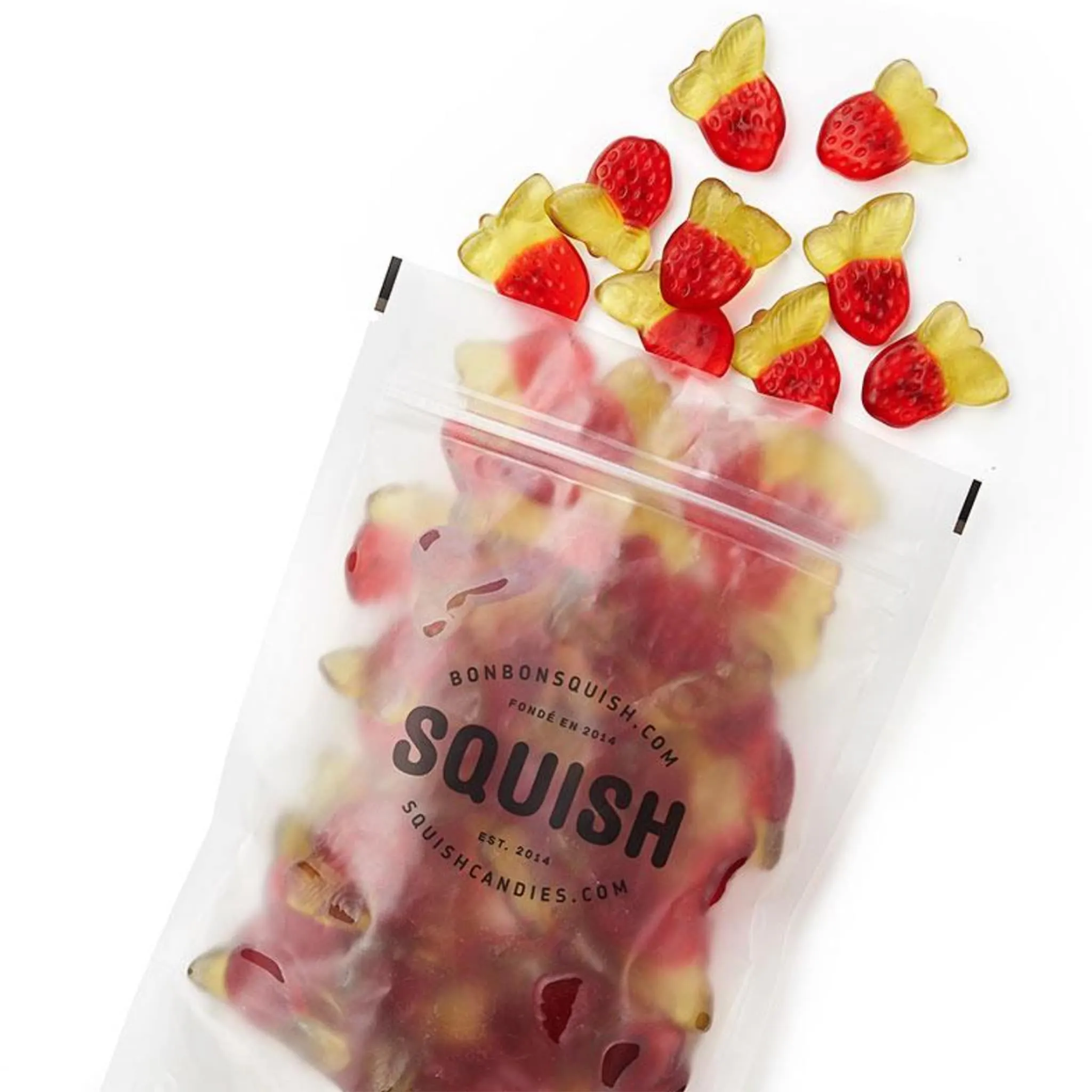 Squish Bonbons Rhubarbe et Fraise 120g