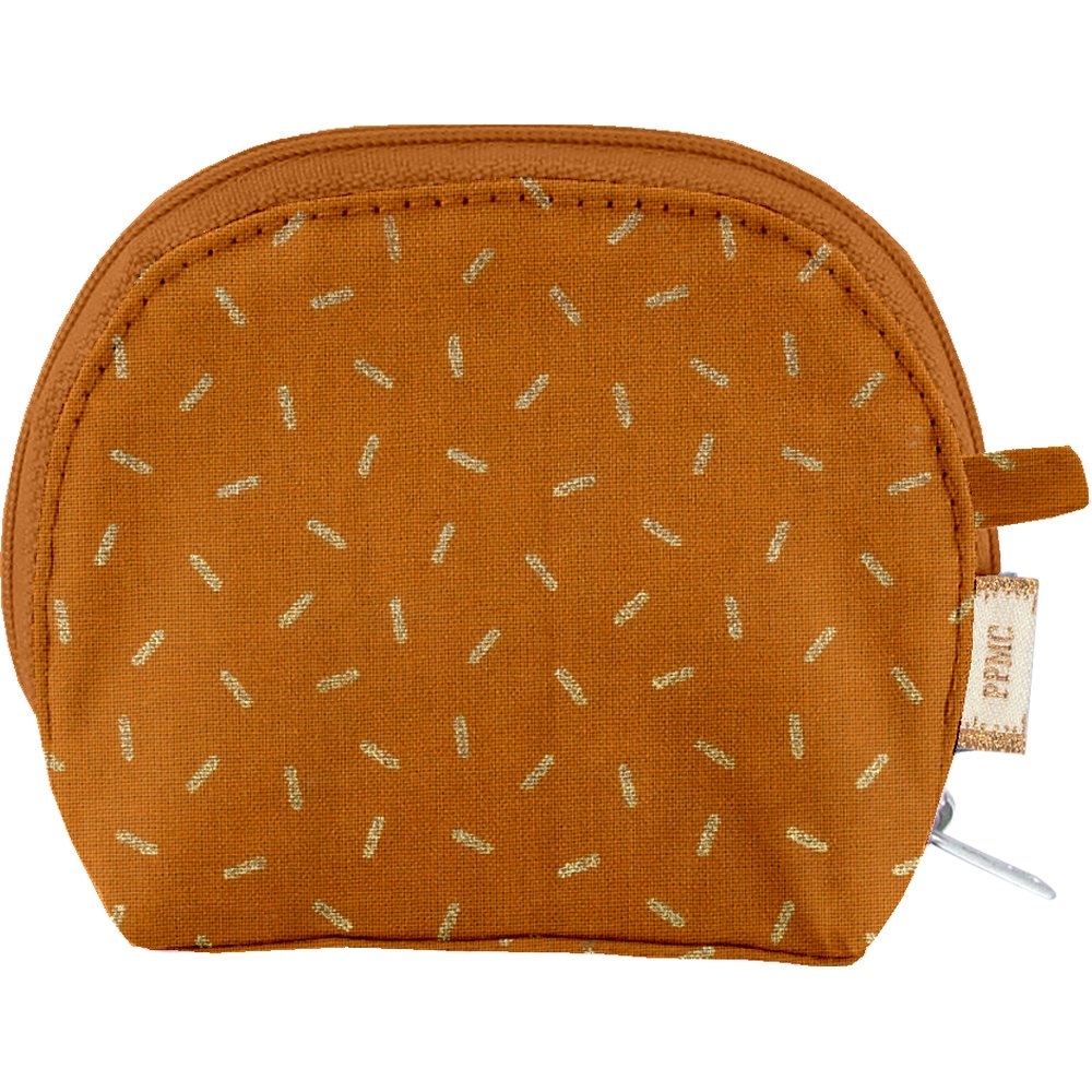 Porte-Monnaie À Soufflet Paille Dorée Caramel