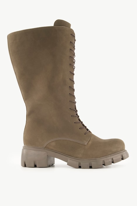 Lederstiefel, XL-Schaft, Zipper, Weite H