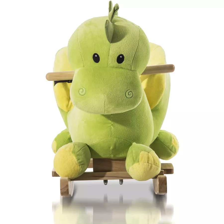 HOMCOM Kinder Schaukelwippe als Drache grün, hellgelb