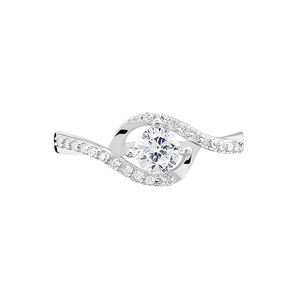 Bague Lines Argent Blanc Oxyde De Zirconium