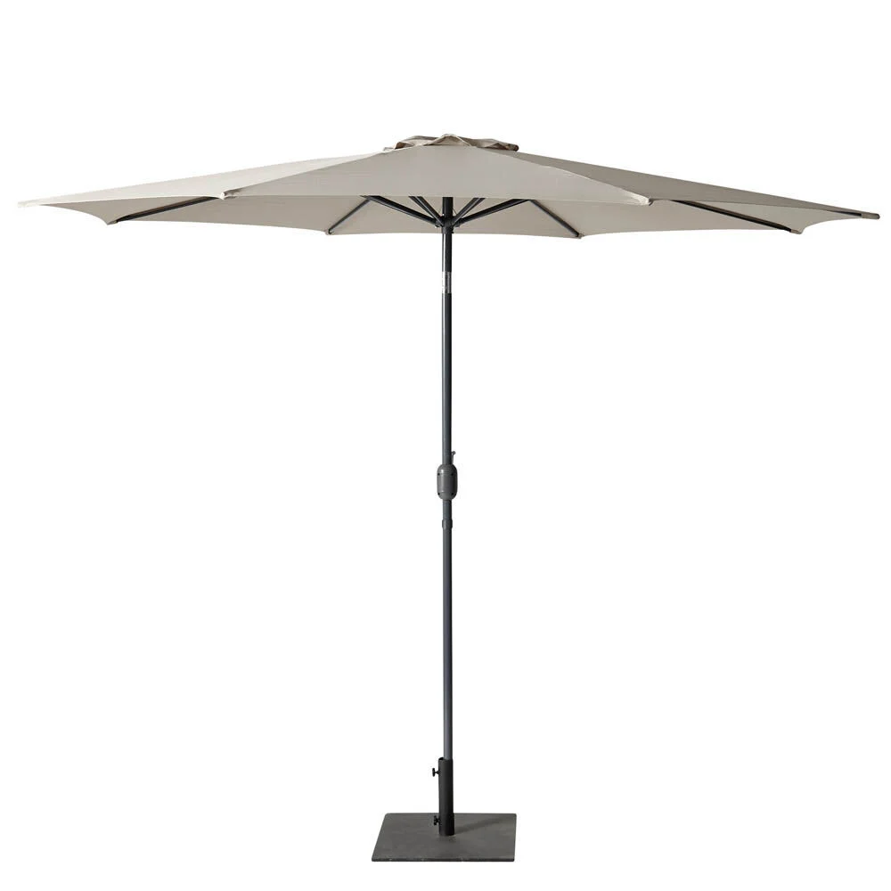 Parasol de jardin rond Tiago inclinable taupe Ø.300 x H.245 cm