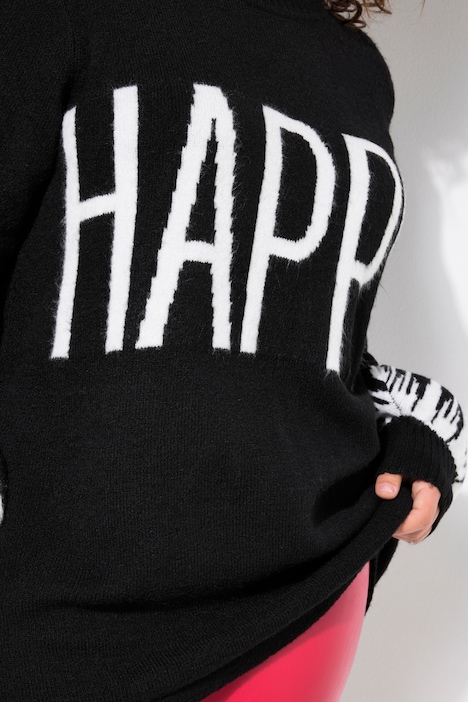 Pullover, HAPPY-Statement, Ballon-Langarm