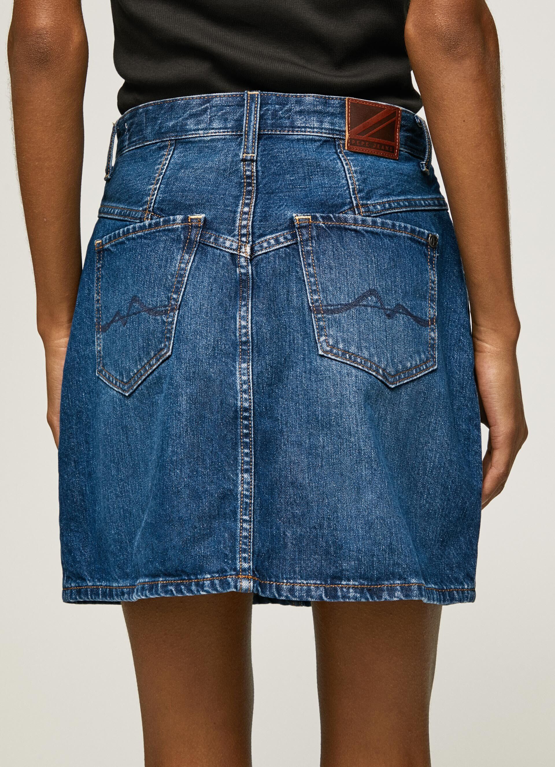 SAIA CURTA DE ALGODÃO JEANS - jeans