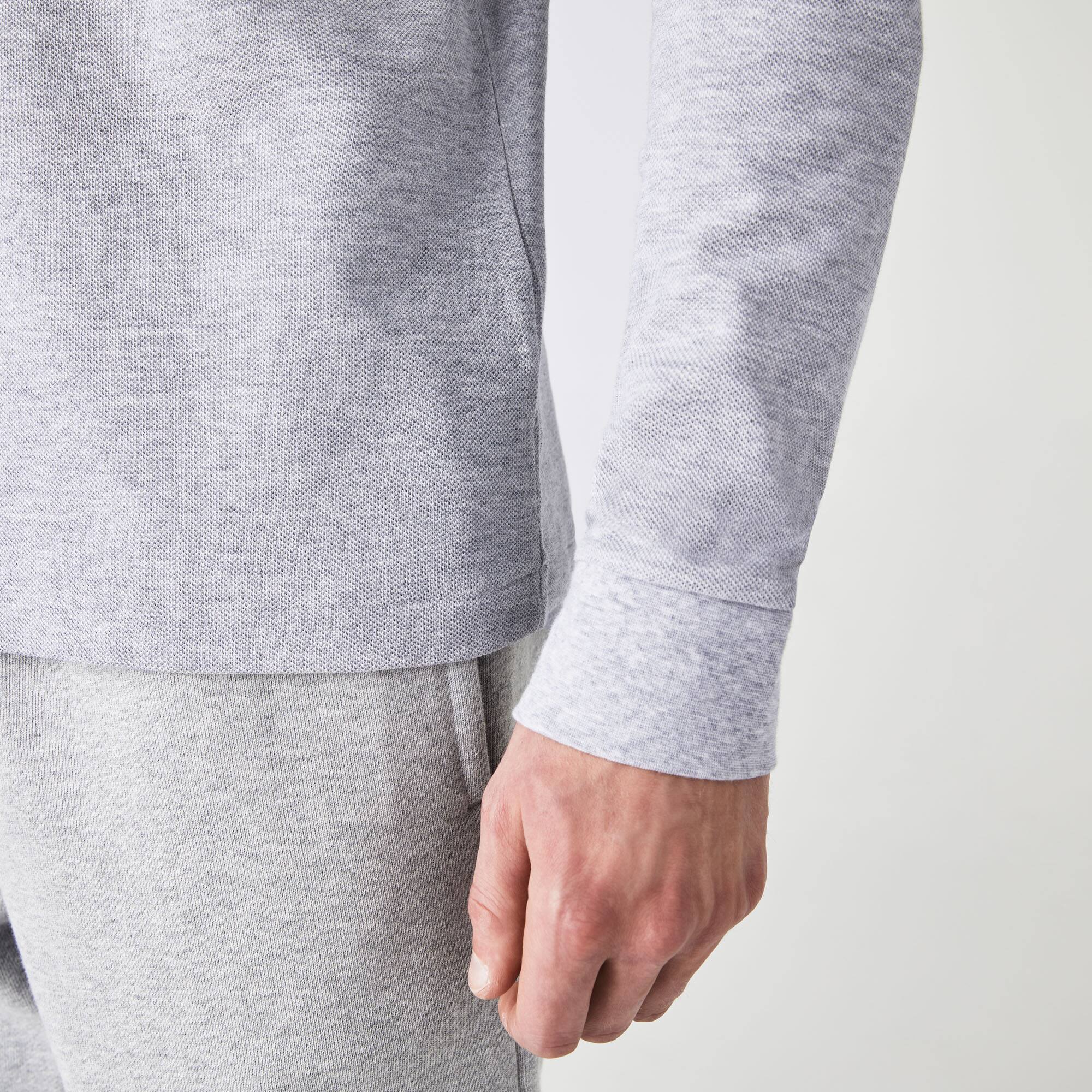 Polo Original L.12.12 chiné coton manches longues Manches Longues - Gris - Lacoste - Homme