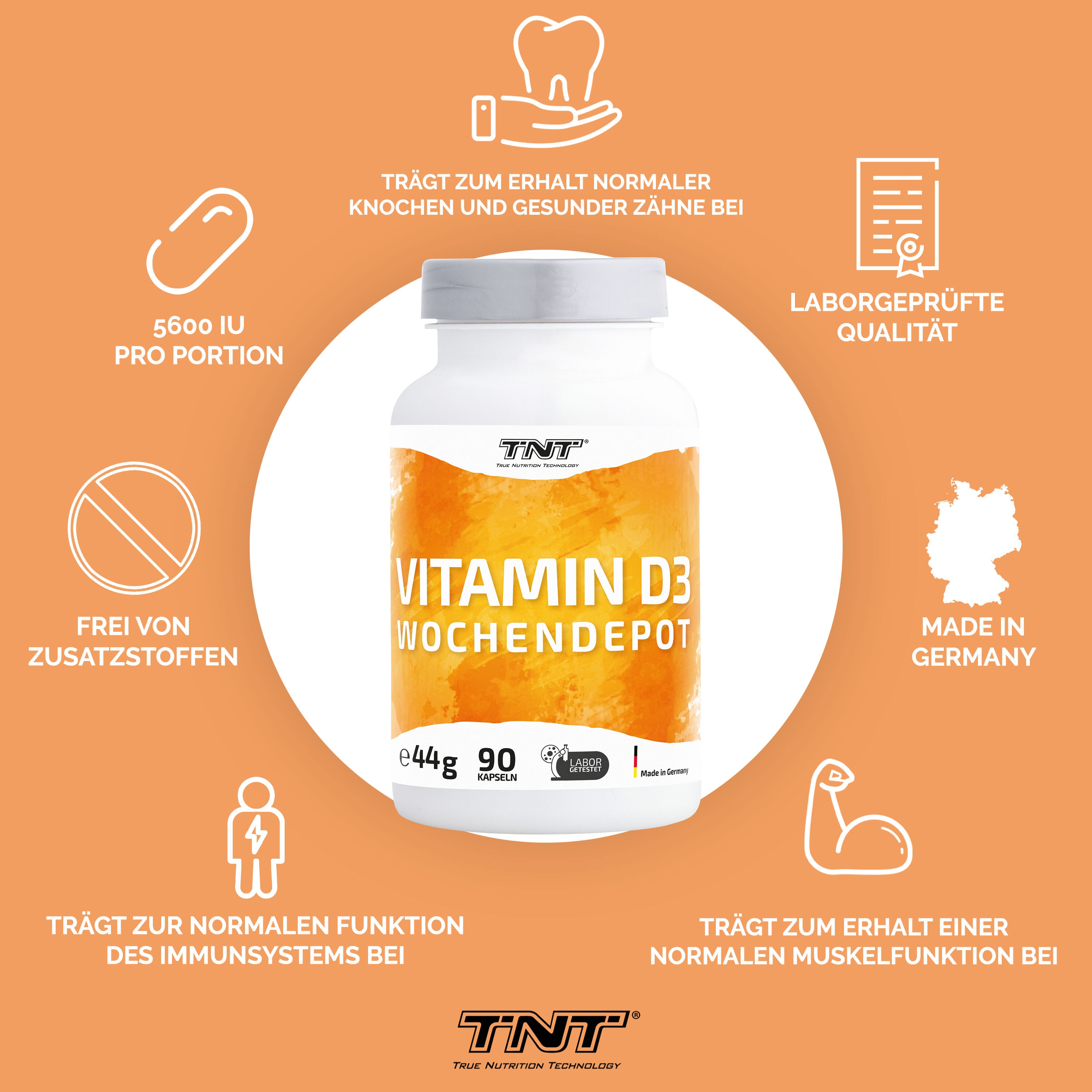 TNT Vitamin D3 90 Depotkapseln - 5600 i.E.