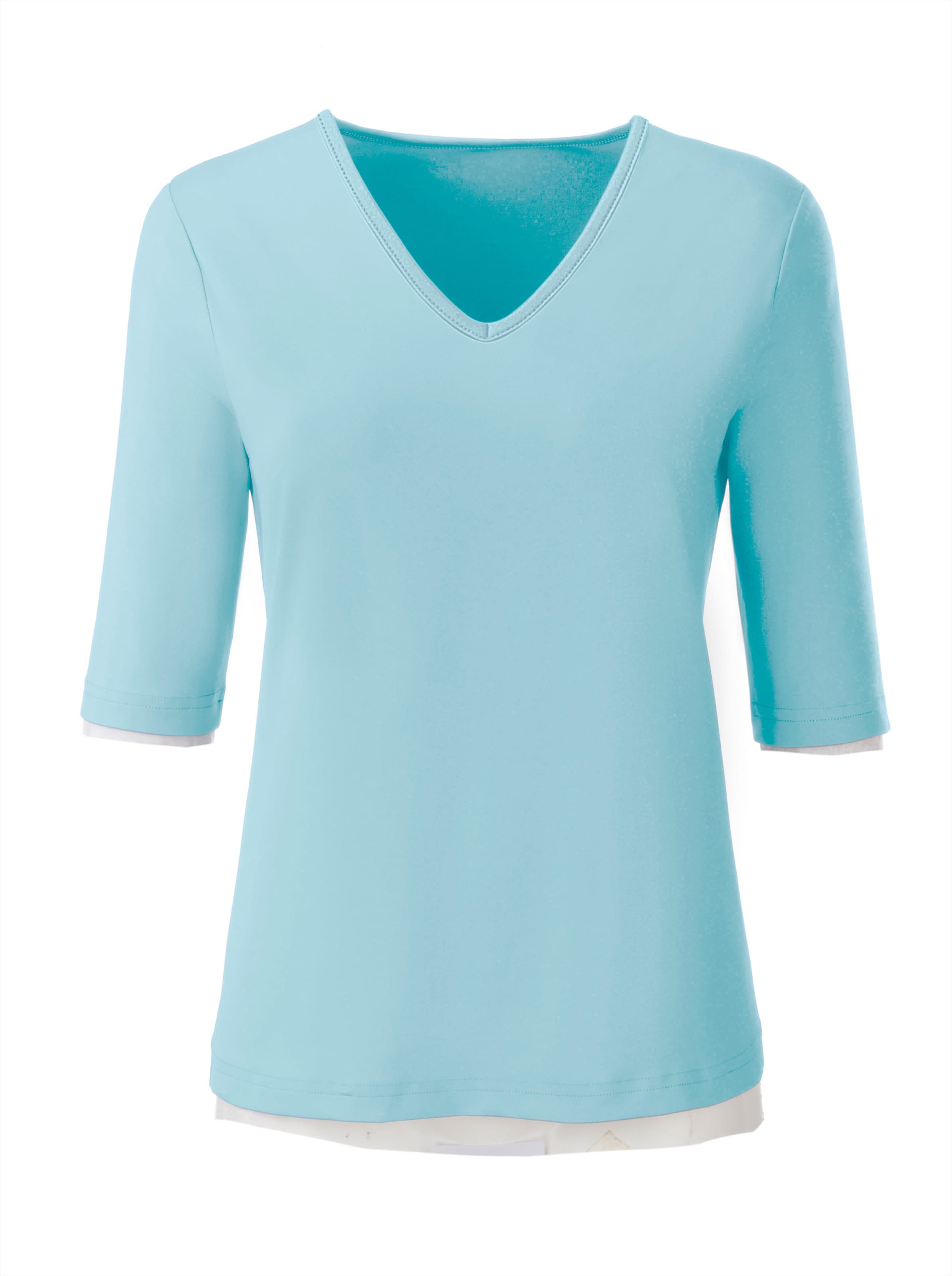 V-Shirt in türkis