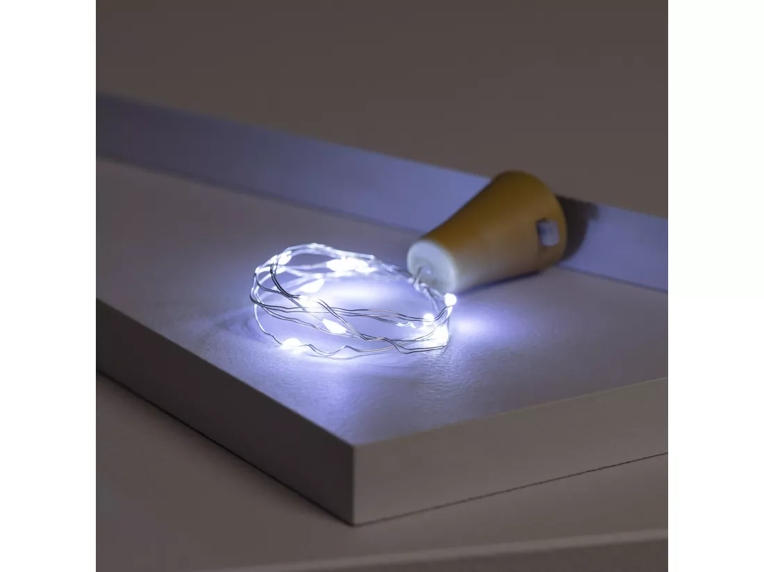 Guirlande LED Extérieure Solaire Fil de Fer pour Bouteille 6000K Blanc froid
