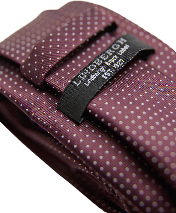 Lindbergh Polyester tie with dots 7 cm Bordeaux
