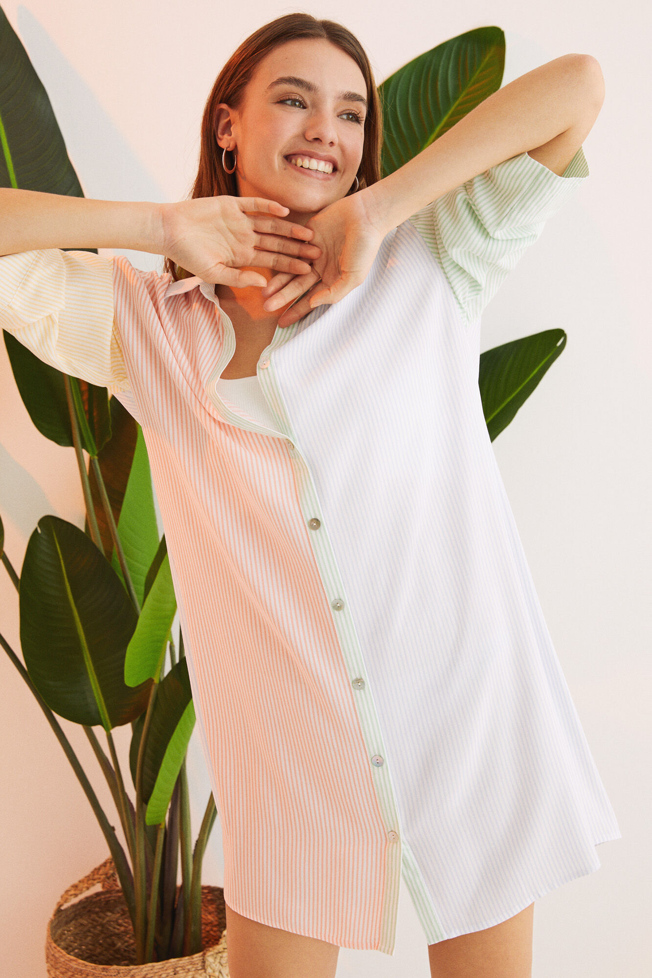 Camisola listrada multicolorida - estampa