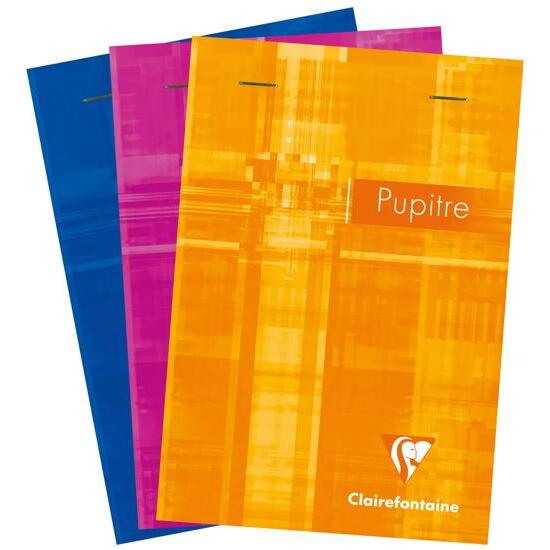 Bloc Pupitre agrafé en-tête A6 (10,5x14,8cm) 80 feuilles détachables ligné Couleur aléatoire - Assortis