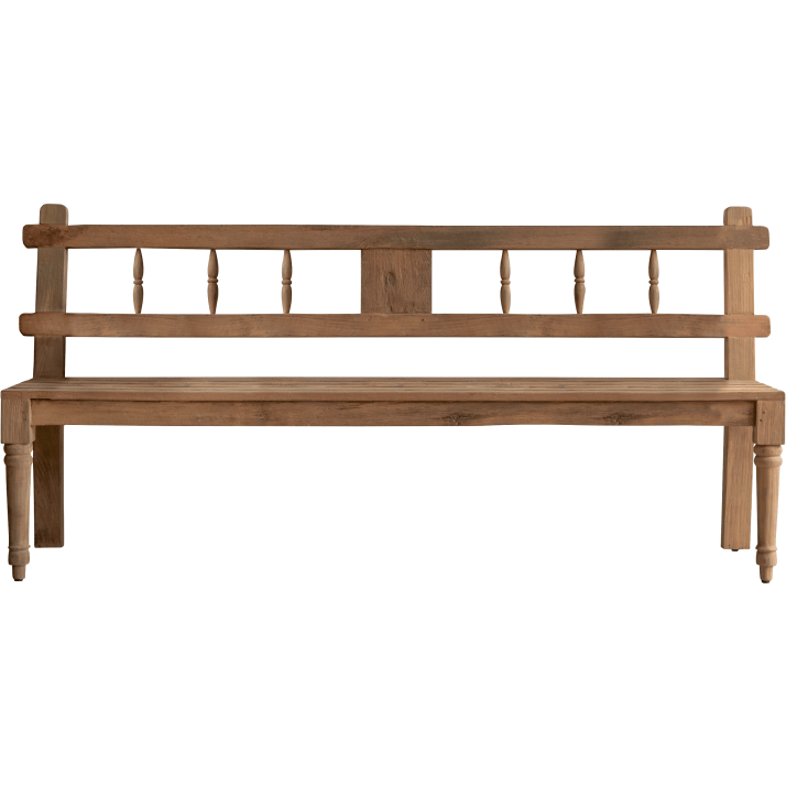 Banc Paula en teck massif recyclé, largeur 195 cm