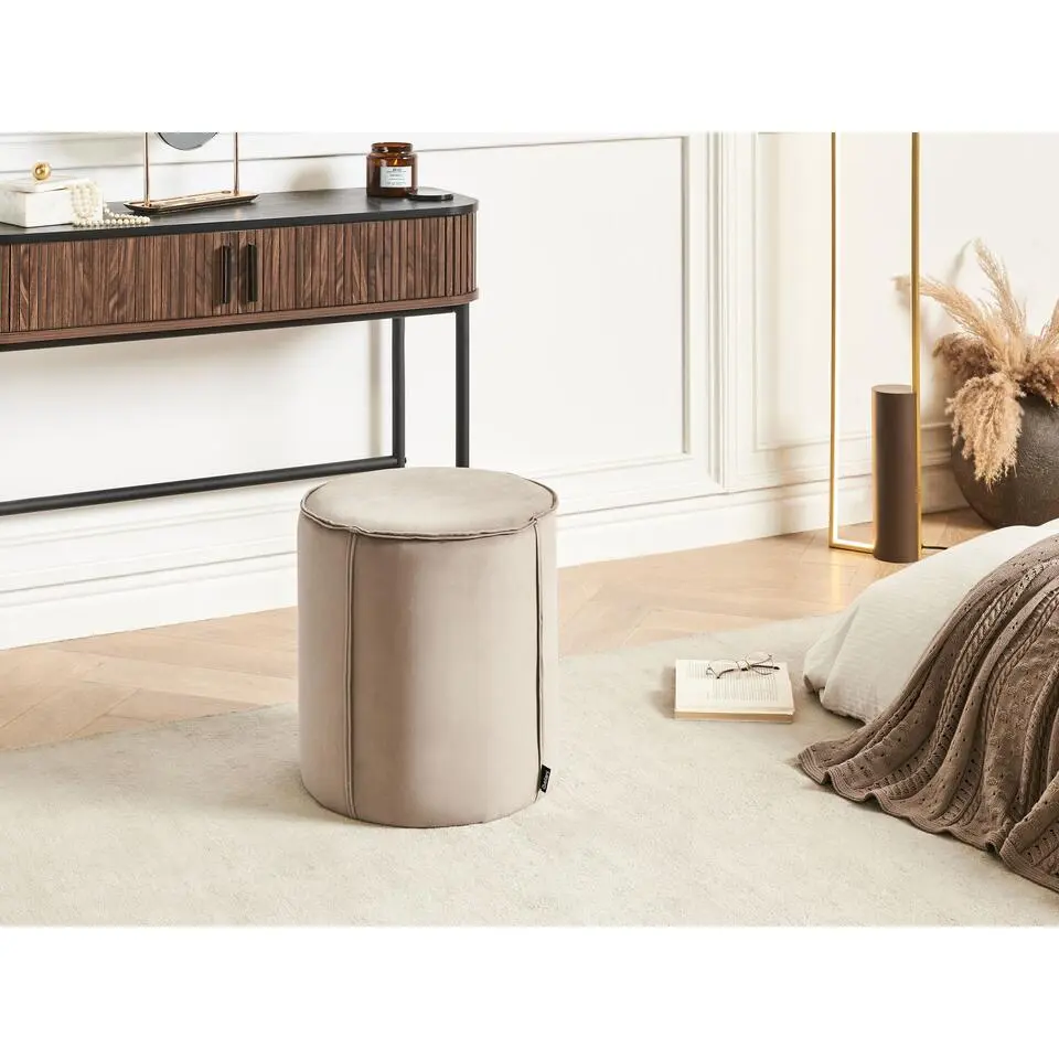 SEDONA - Poef - Taupe - Fluweel