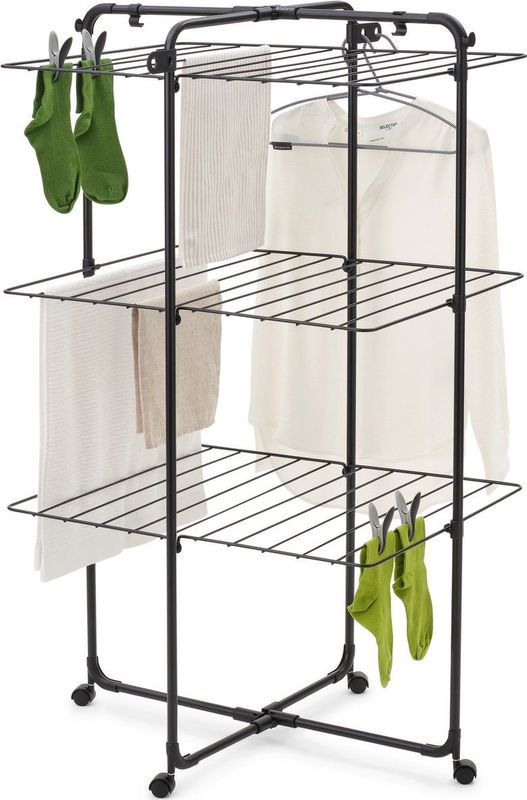 Brabantia - HangOn Droogtoren - Matt Black - Inklapbaar Wasrek - 23 m