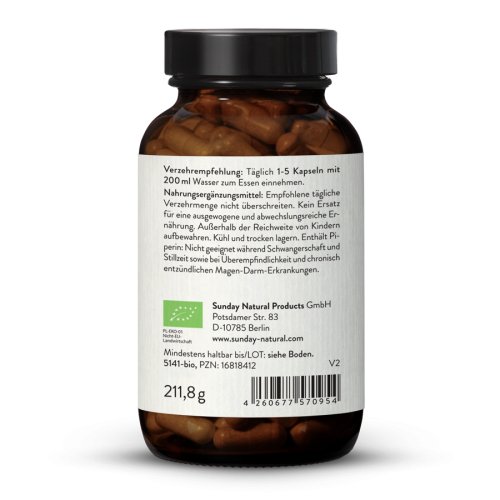 Sunday Natural Products  Bio Curcuma 1100 Pulver Kapseln