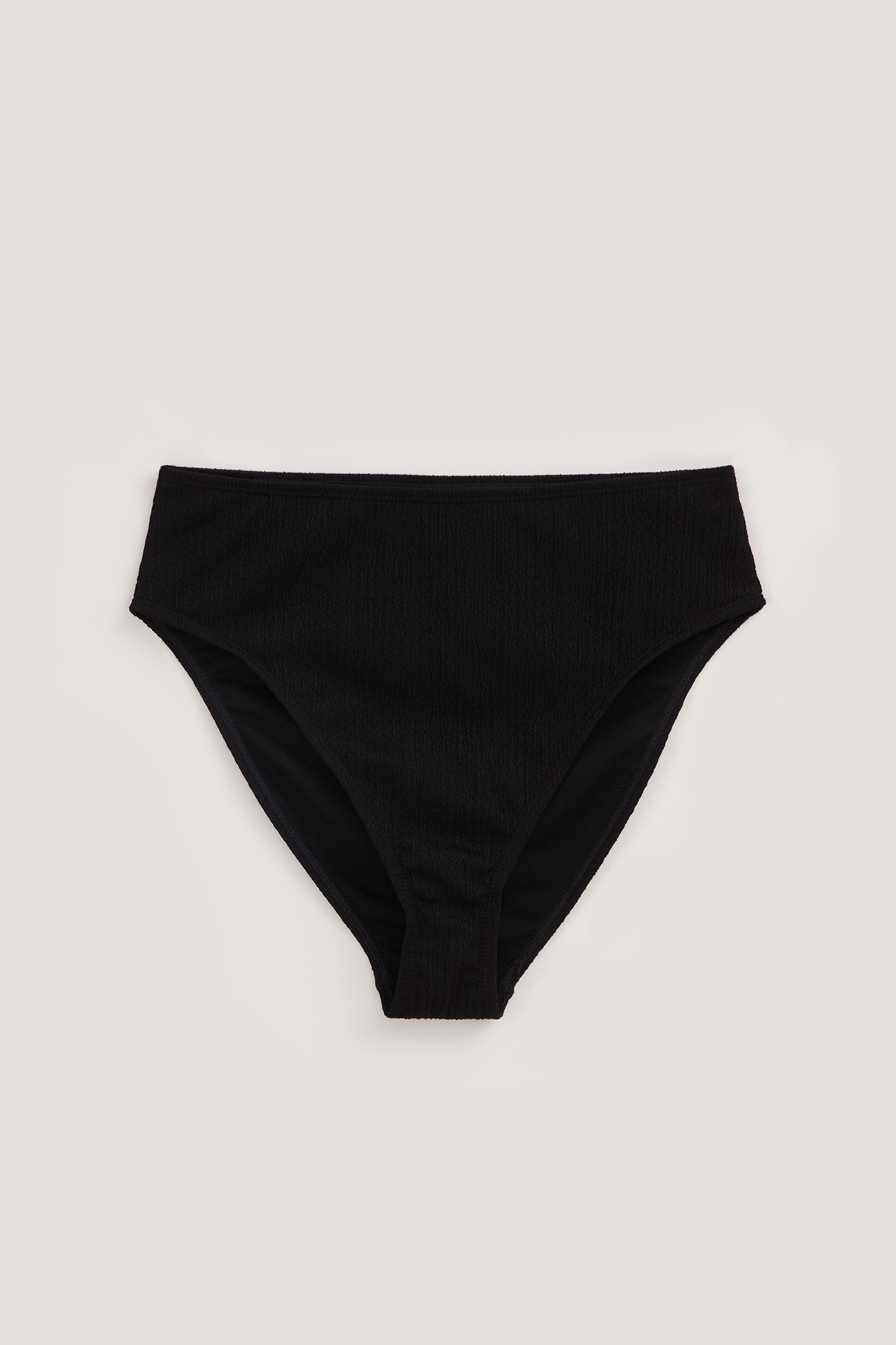 high rise bikinibroekje met structuur WE Fashion Zwart