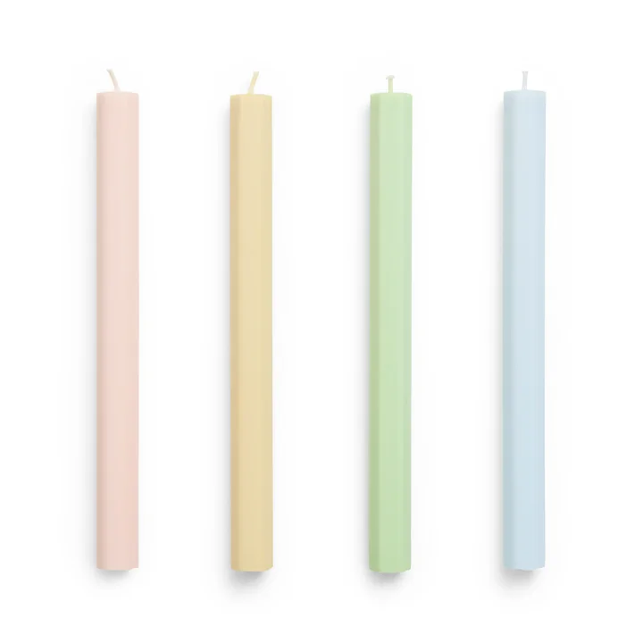 HAY - Hexagon Stabkerzen H 24 cm, pastel (4er-Set)