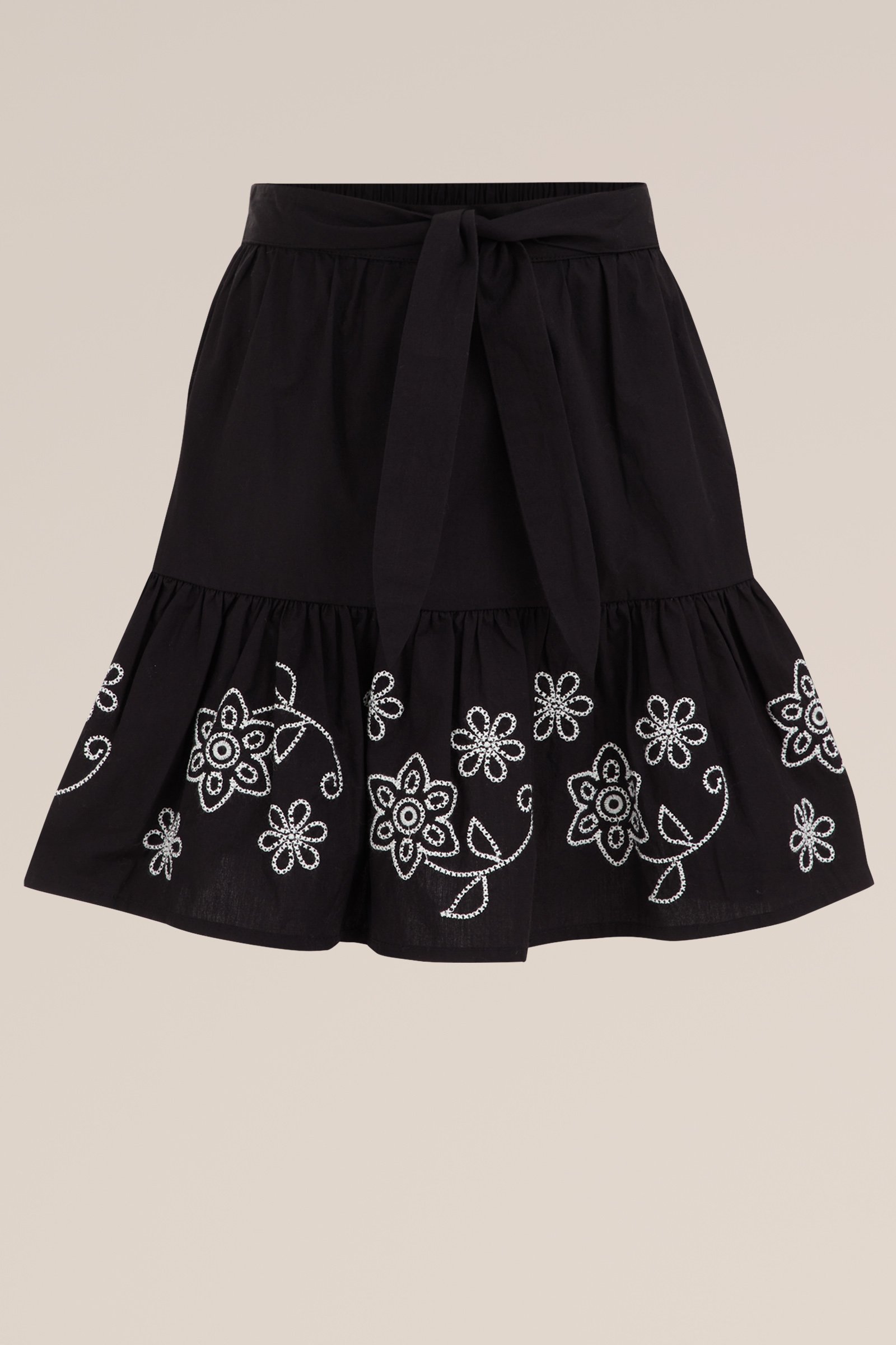 Meisjes rok met embroidery WE Fashion Zwart