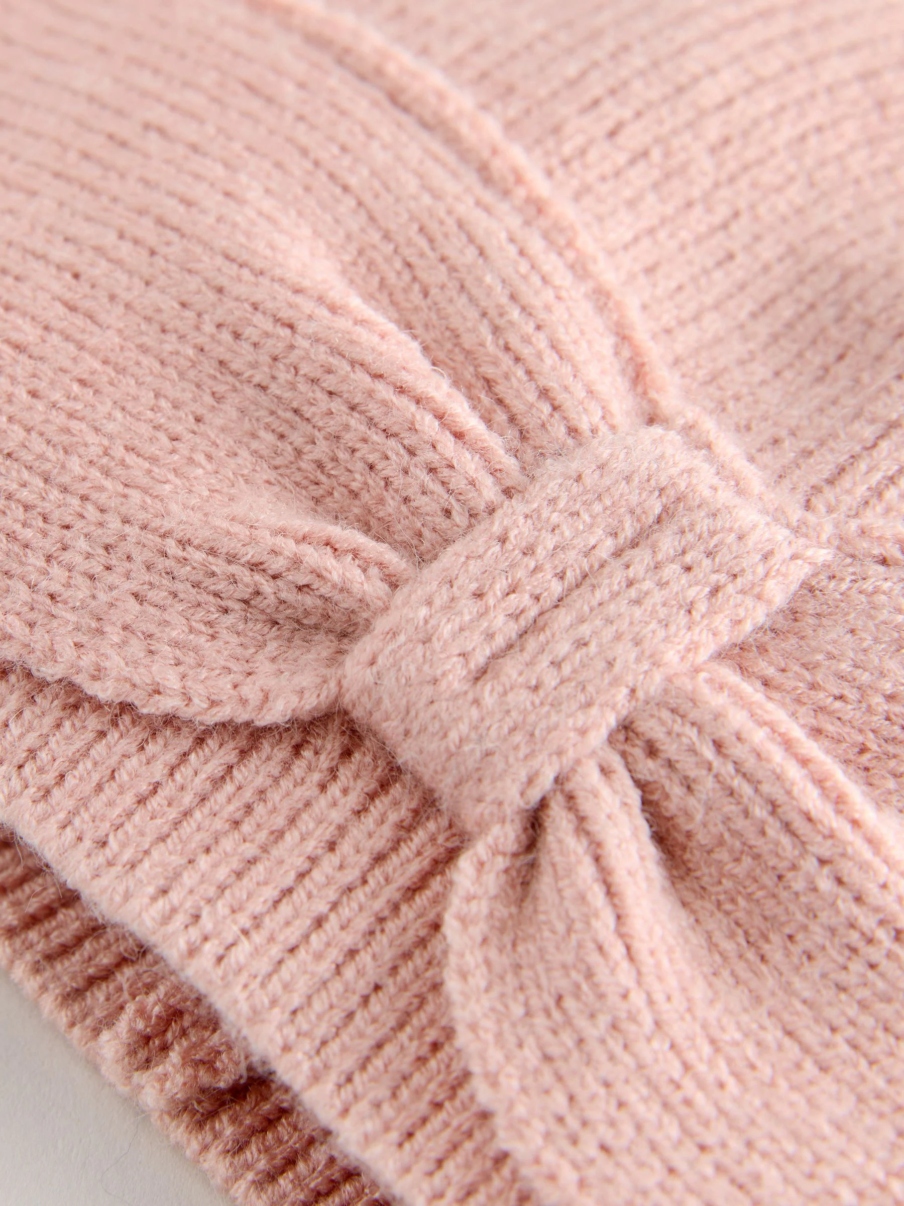 Roze - Knitted Bow Baby Turban Hat (0mths-2yrs)
