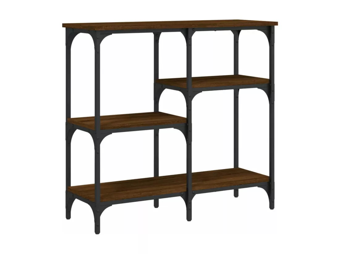 Table console chêne marron 80x29x75 cm Bois d'ingénierie