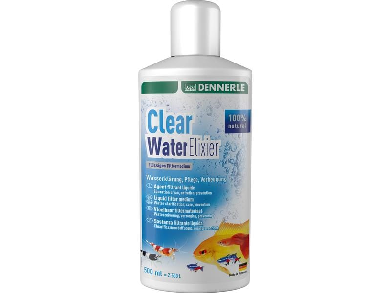 Dennerle Wasserpflege Clear Water Elixier, 500 ml Flüssiges Filtermedium