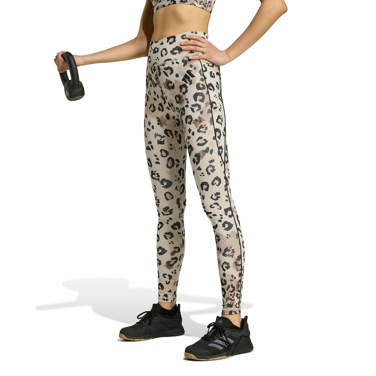 Leggings esportivas adidas Performance com estampa de leopardo