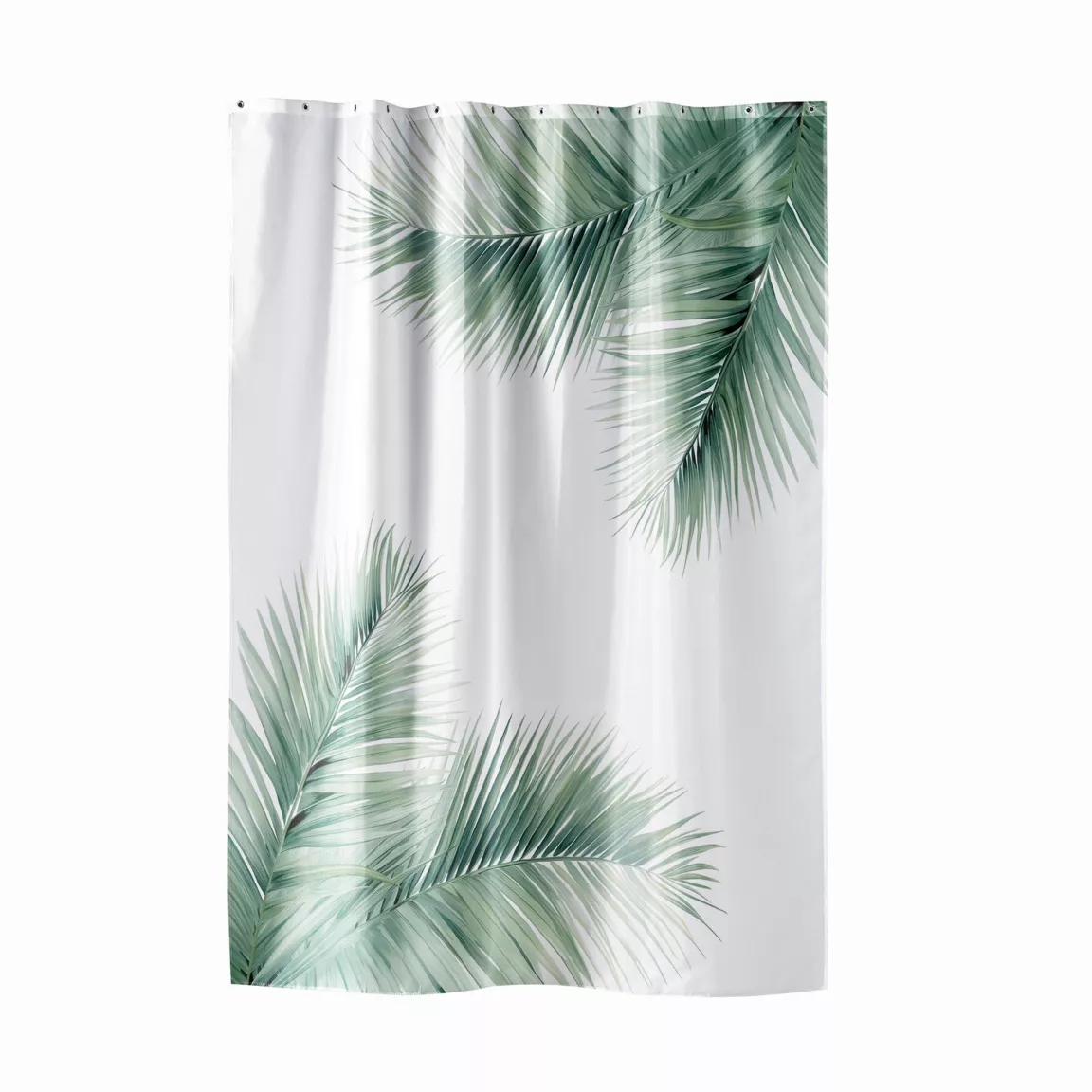 Rideau de douche à anneaux (180 x 200 cm) Havane Vert