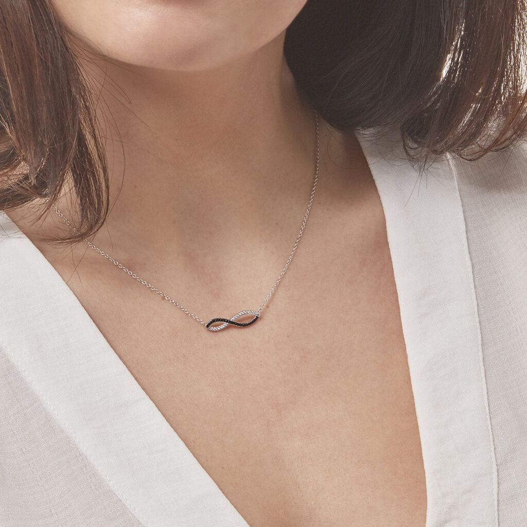 Collier Prudentia Argent Blanc Oxyde De Zirconium