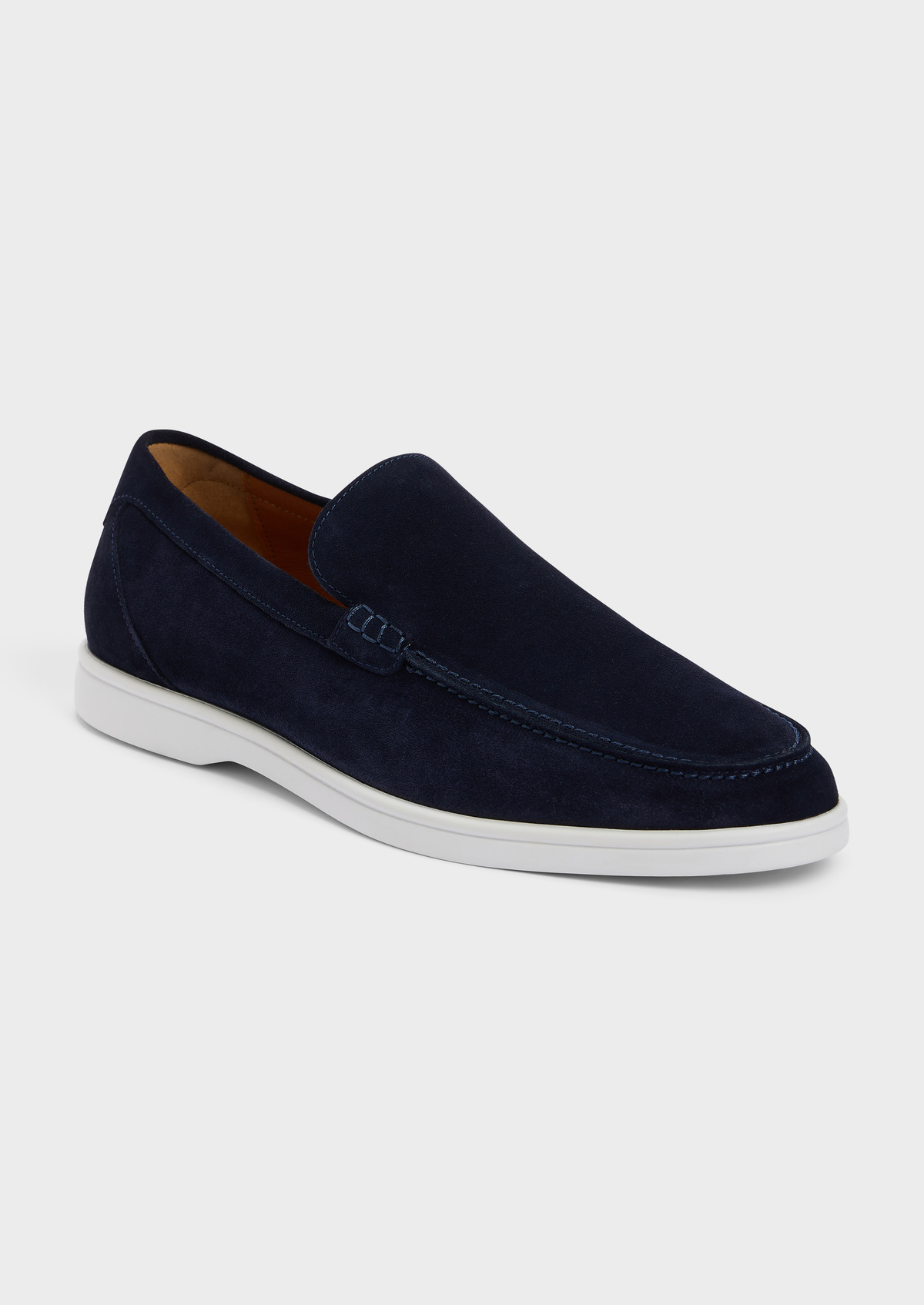 Mocassins en cuir nubuck bleu marine
