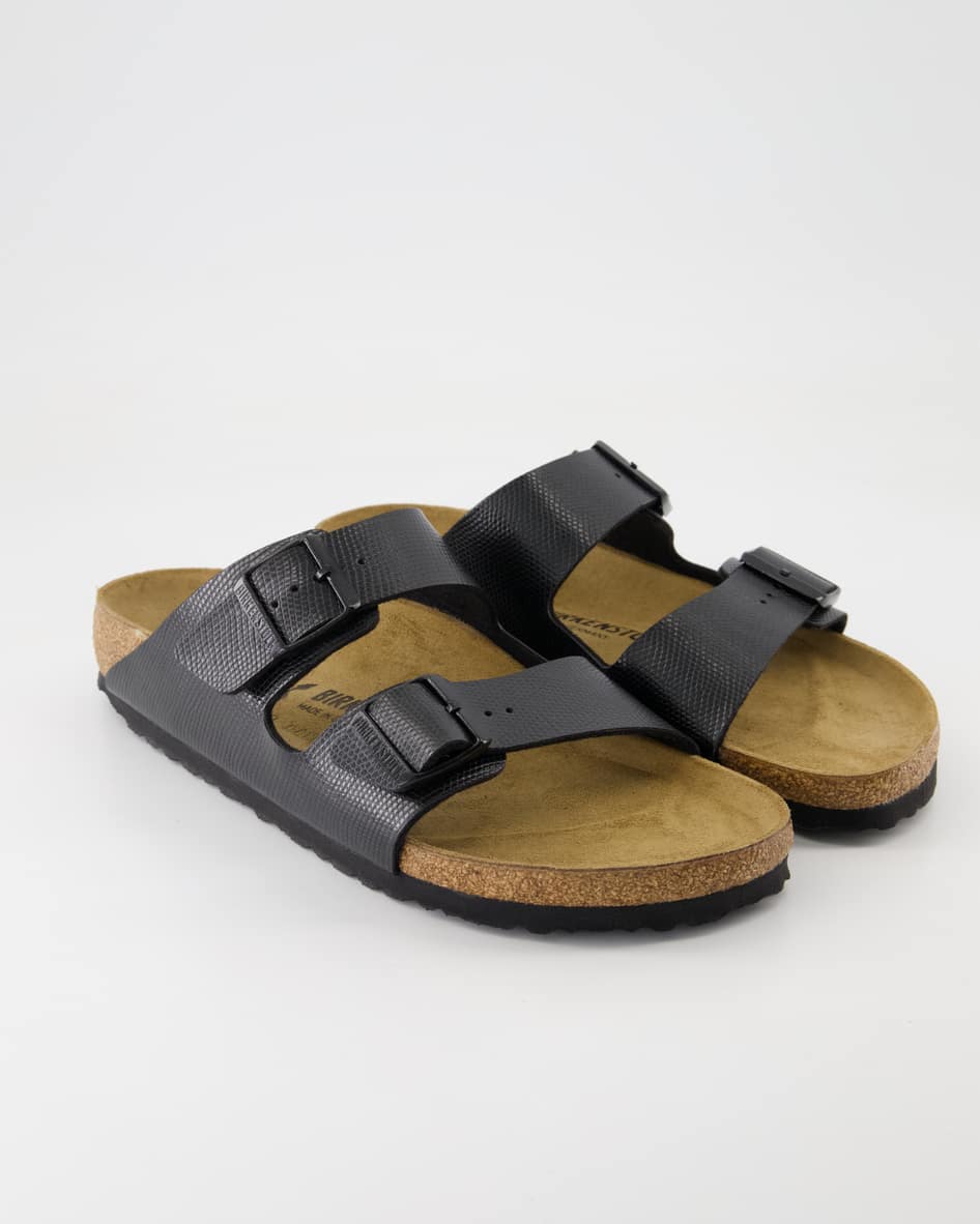 Birkenstock Arizona Bikro-Flor Pantoletten in Schwarz