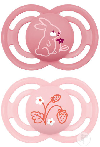 Mam Sucette Perfect Silicone Pure 6-16 Mois Rose 2 Pièces
