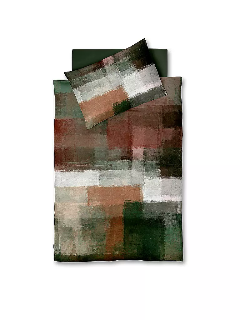 FLEURESSE Satin Bettwäsche MODERN ART 70x90cm/140x200cm Stone  hellgrau