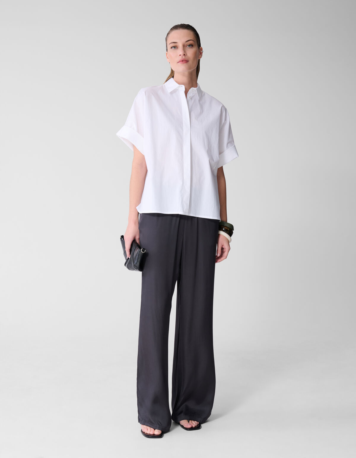 Satijnen Broek Donkergrijs By Lonneke
