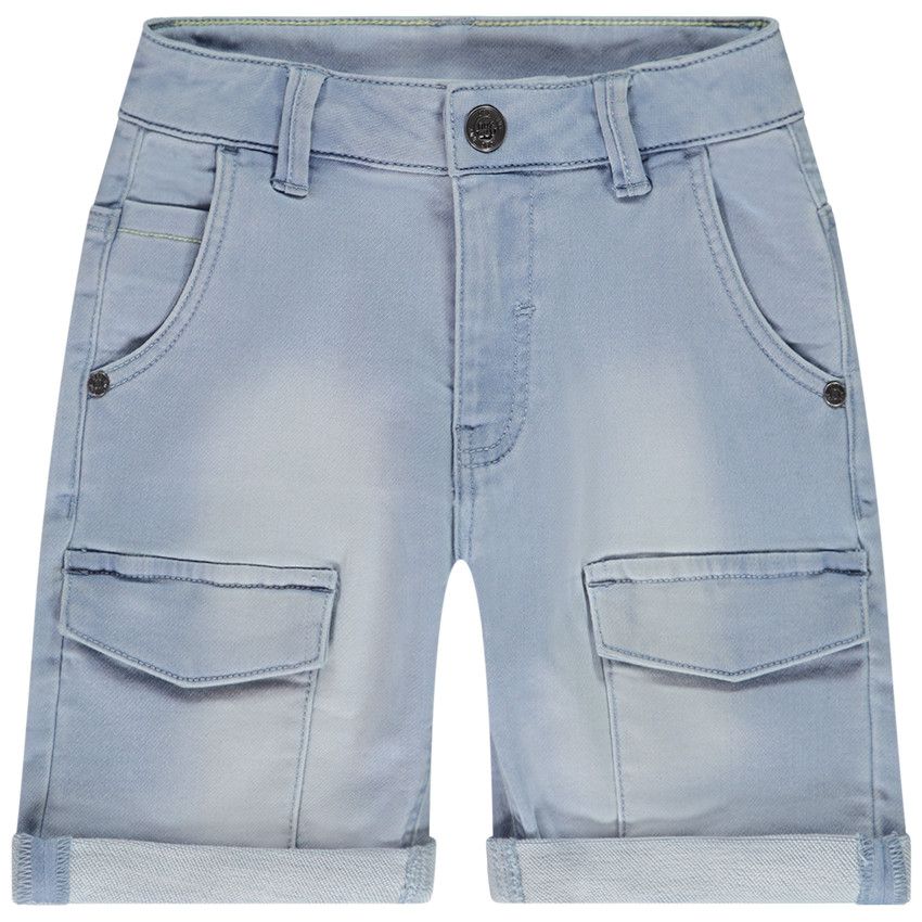 Bermuda effet jean délavé avec poches pour garçon - Bleu
