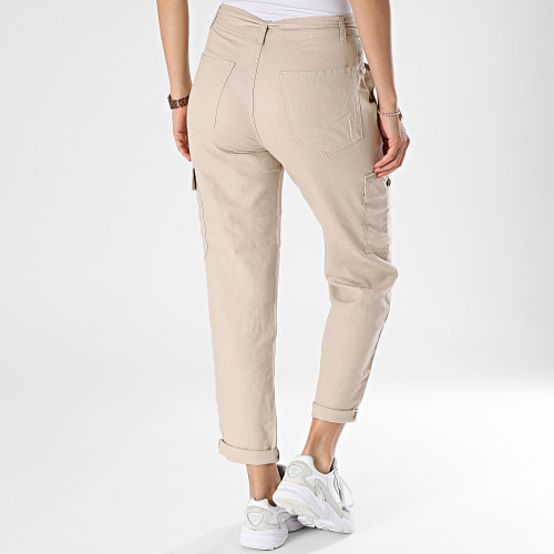 Pantalon Cargo Femme Caro Belt Beige
