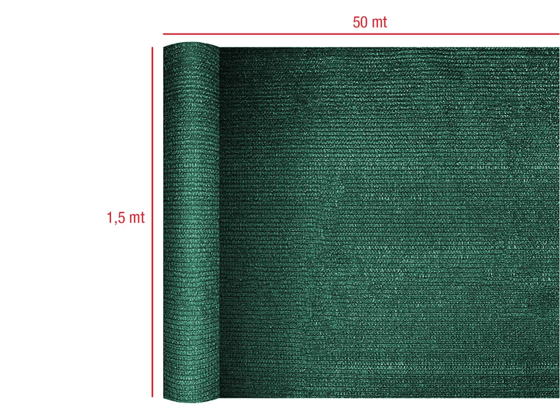Filet d'ombrage pour Jardin Ombrage 90% Brise-vent Vert 1,5x50 mt