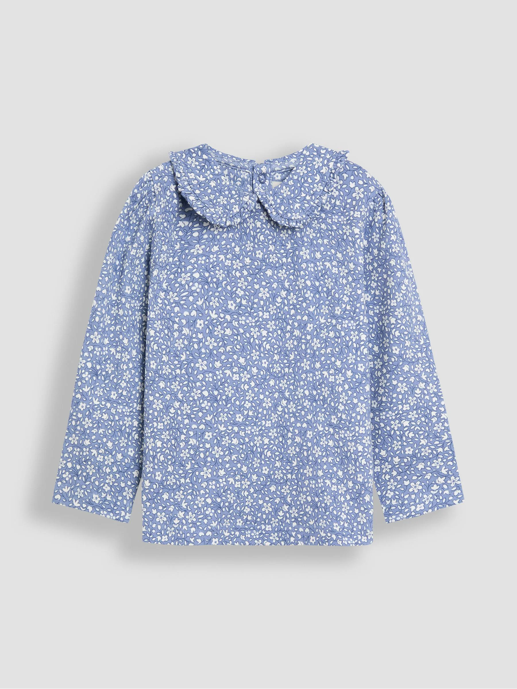 Blauw - JoJo Maman Bébé 2-Pack Tops met kraag en print
