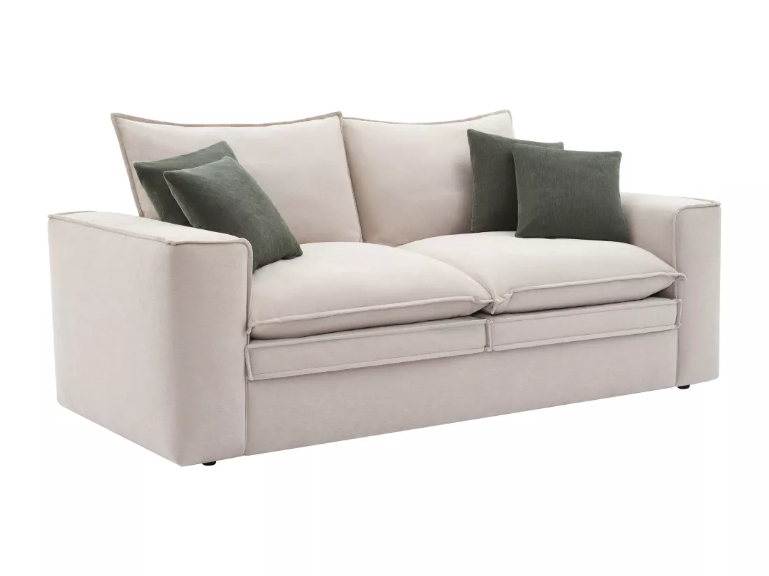 Canapé 3 places en tissu beige PORALO
