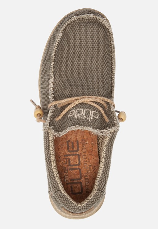 HEYDUDE Wally Braided Instappers groen Canvas